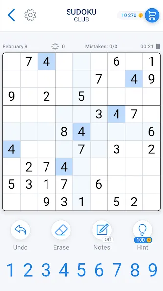 Sudoku Game - Daily Puzzles  [МОД Бесконечные монеты] Screenshot 1