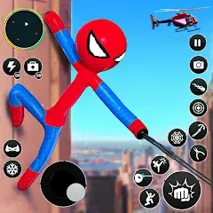 Скачать взлом Flying Stickman Rope Hero Game [МОД Menu] на Андроид