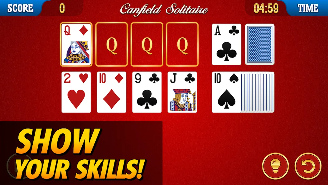 Canfield Solitaire (Кэнфилд пасьянс)  [МОД Бесконечные монеты] Screenshot 1