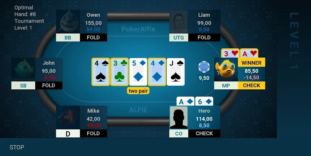 Offline Poker AI - PokerAlfie (Оффлайн Покер ИИ)  [МОД Все открыто] Screenshot 2