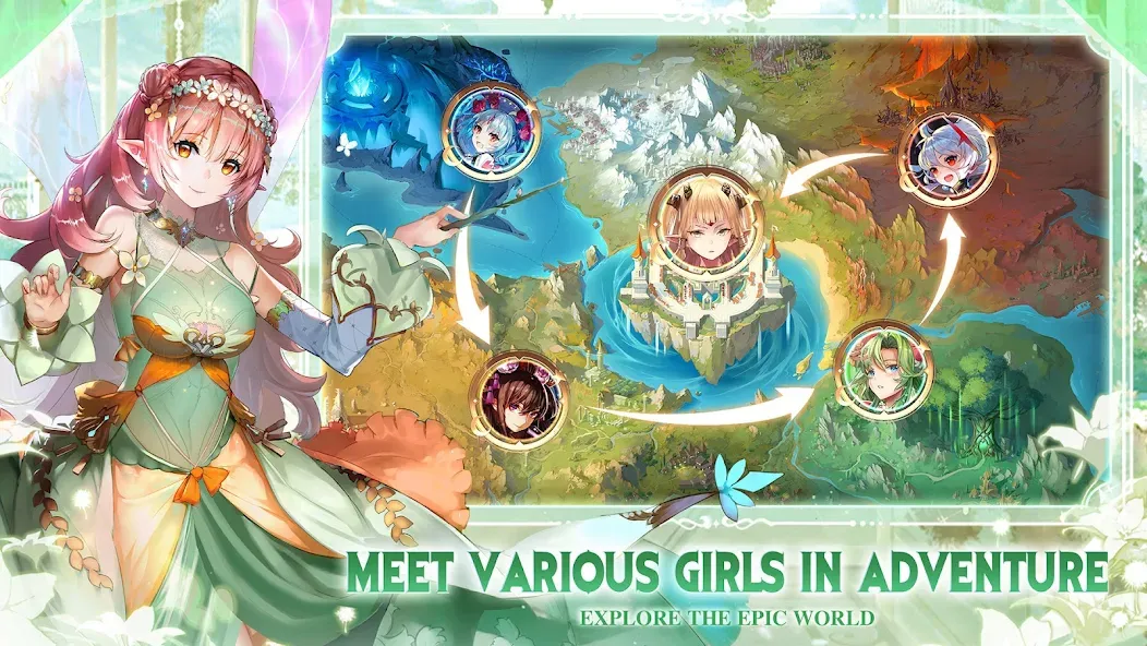 Girls' Connect: Idle RPG  [МОД Бесконечные деньги] Screenshot 5