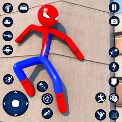 Скачать взлом Spider Game-Stickman Rope Hero [МОД Все открыто] на Андроид