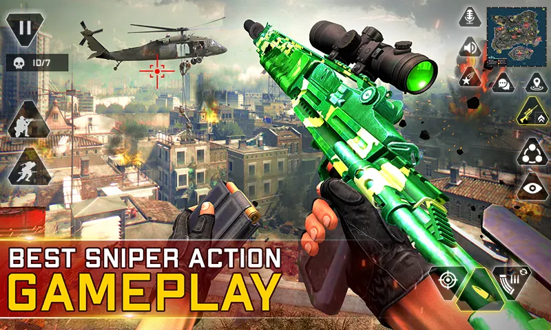 Sniper Gun Shooting game (ИГИ Снайпер Оружие Стрелялки Игры)  [МОД Бесконечные монеты] Screenshot 1