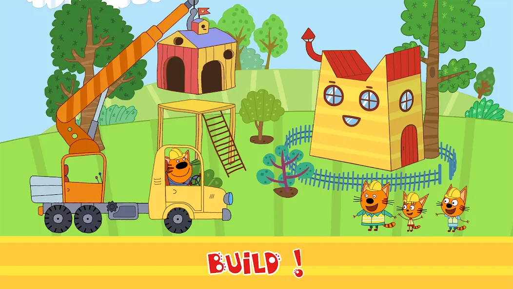 Kid-E-Cats Cars, Build a house  [МОД Бесконечные монеты] Screenshot 5