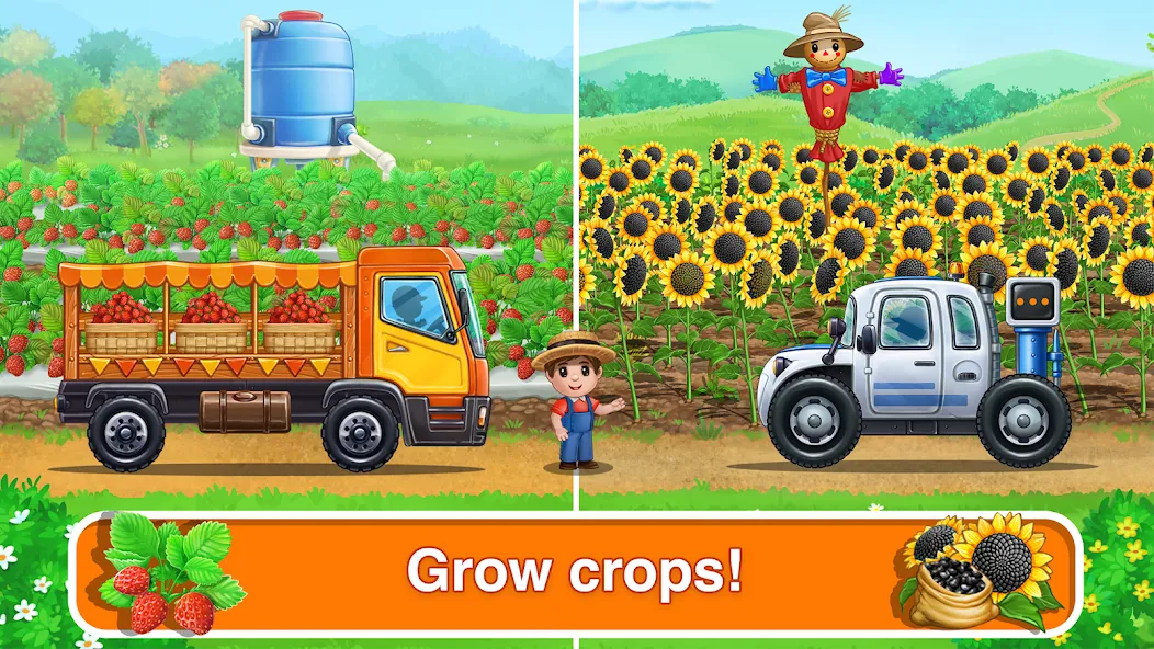 Tractor, car: kids farm games  [МОД Все открыто] Screenshot 3