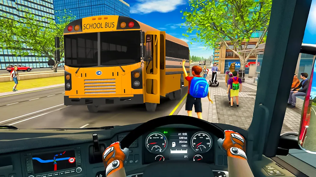 School Bus Transport Simulator (Школьный Автобусный Транспортный Симулятор)  [МОД Бесконечные монеты] Screenshot 2