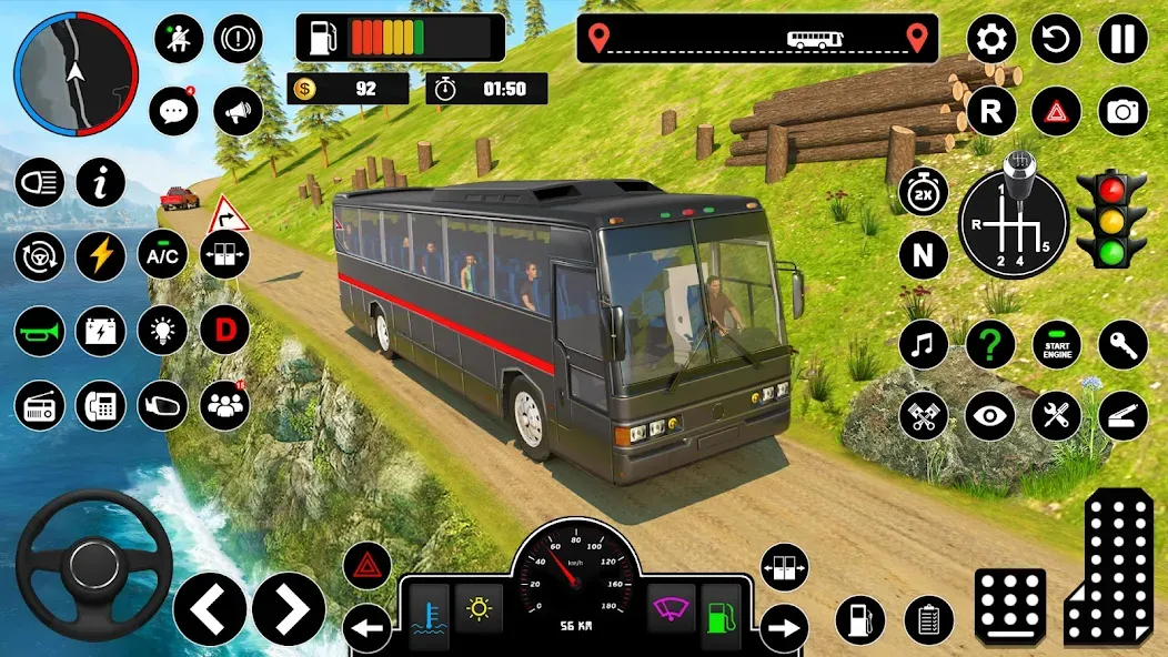 Offroad Bus Simulator Bus Game (Оффроуд Автобус Симулятор Игра)  [МОД Бесконечные монеты] Screenshot 2