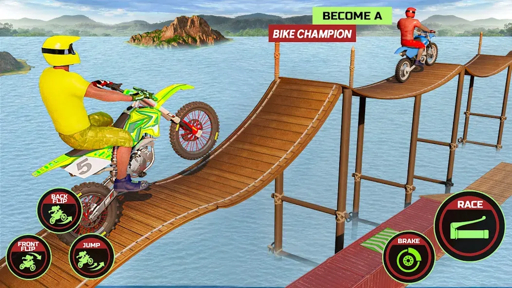 Motor Bike Stunt Racing Games (Мотор Байк Стант Гонки Игры)  [МОД Бесконечные монеты] Screenshot 1