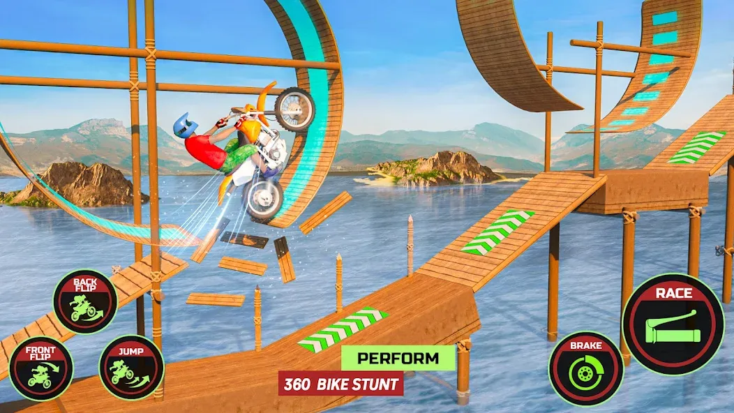 Motor Bike Stunt Racing Games (Мотор Байк Стант Гонки Игры)  [МОД Бесконечные монеты] Screenshot 2