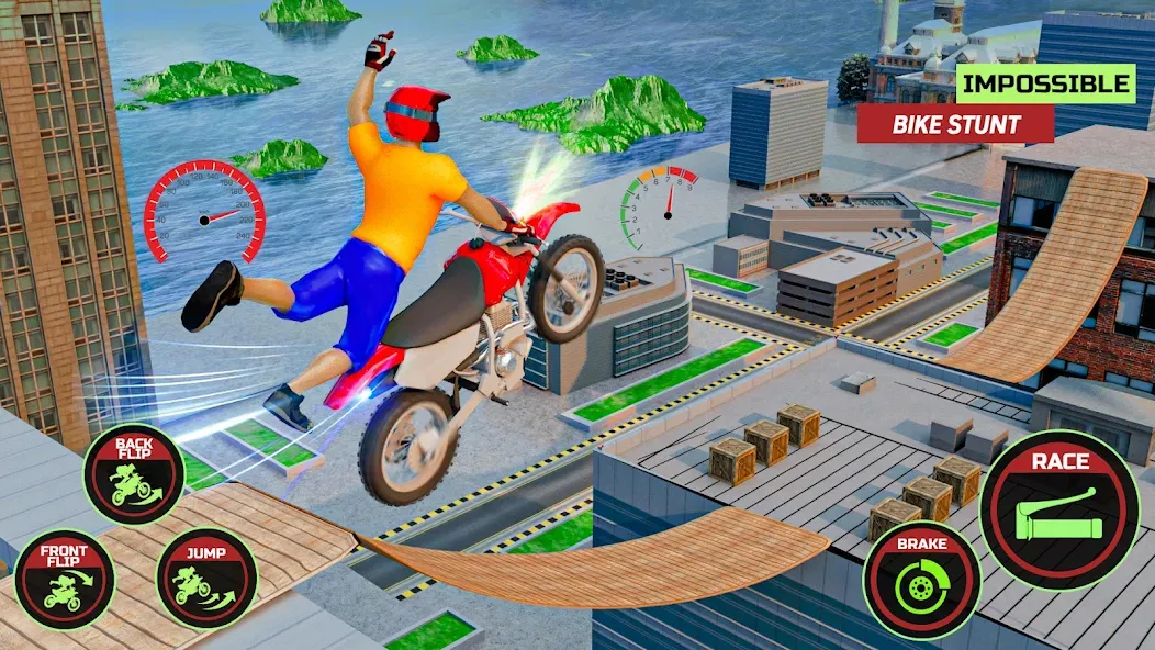 Motor Bike Stunt Racing Games (Мотор Байк Стант Гонки Игры)  [МОД Бесконечные монеты] Screenshot 3