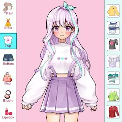 Скачать взлом Anime Dress Up and Makeup Game [МОД Unlimited Money] на Андроид