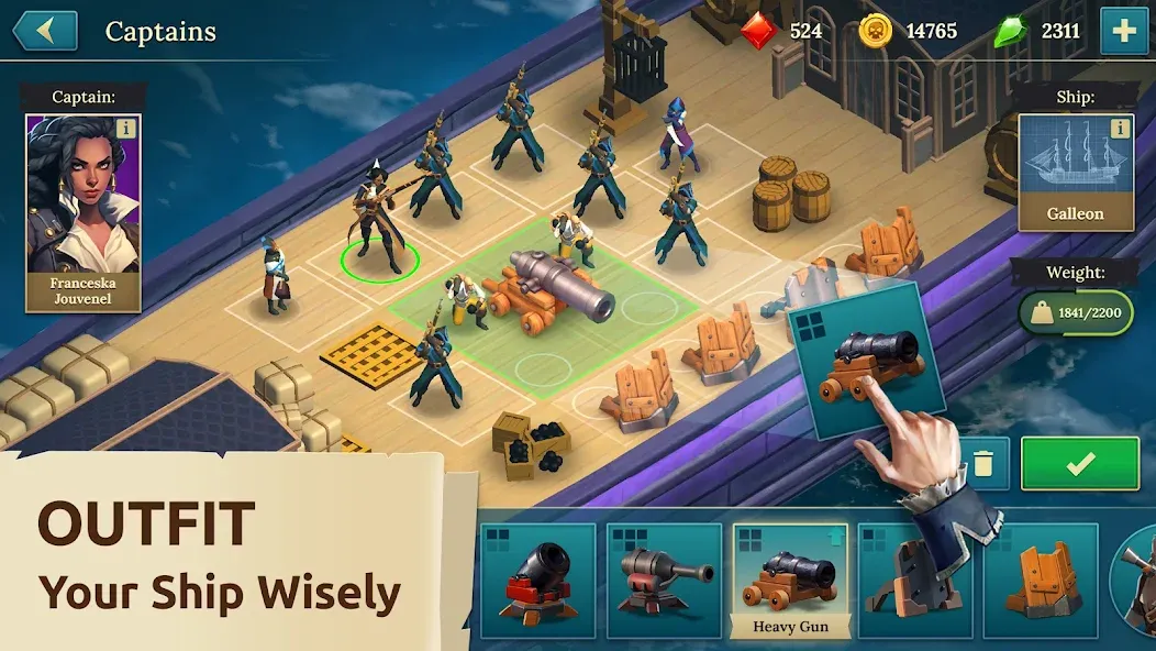 Pirate Ships・Build and Fight  [МОД Бесконечные деньги] Screenshot 2