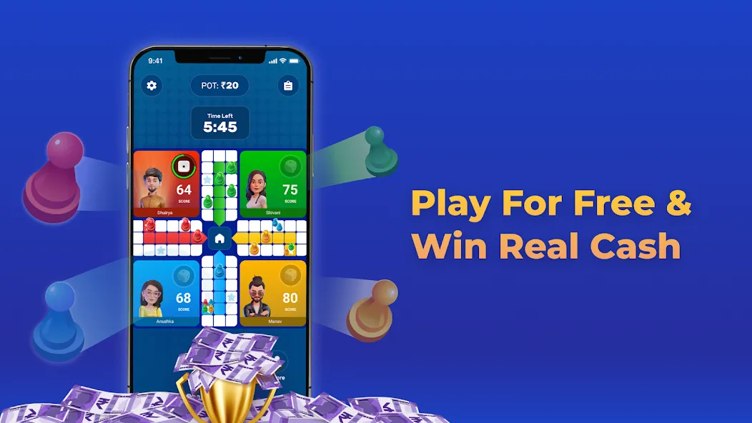 Play Ludo Game Online Win Cash (Людо)  [МОД Все открыто] Screenshot 1