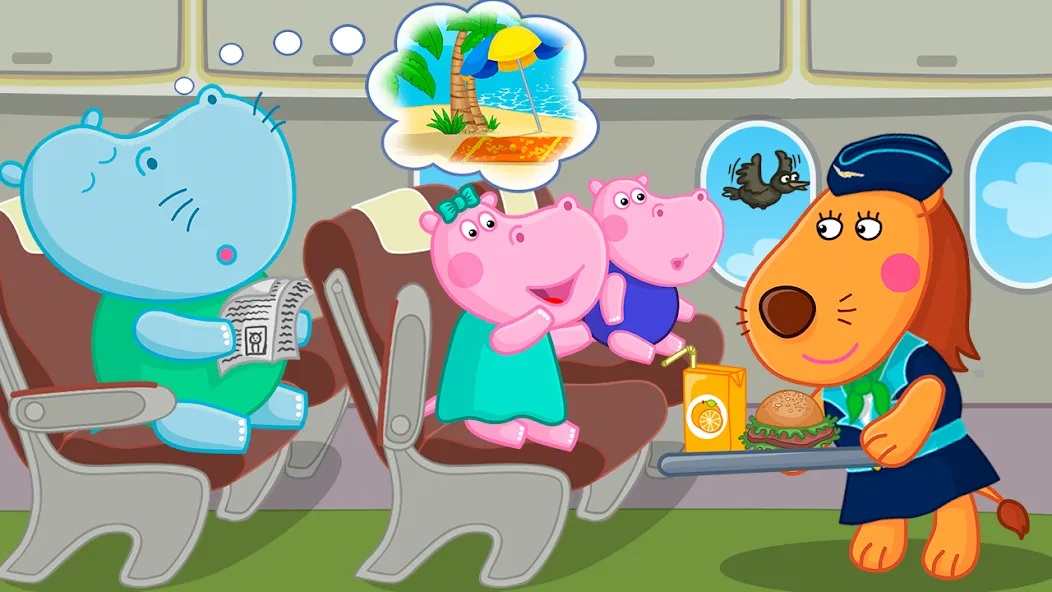 Hippo: Airport Profession Game  [МОД Unlocked] Screenshot 1