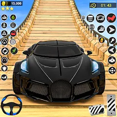 Скачать взлом GT Car Stunt Race: Mega Ramps (Джи Ти Кар Стант Рейс) [МОД Unlocked] на Андроид