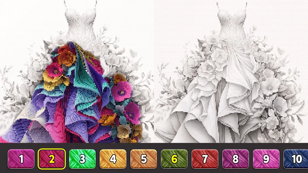 Cross Stitch: Color by Number  [МОД Бесконечные монеты] Screenshot 2