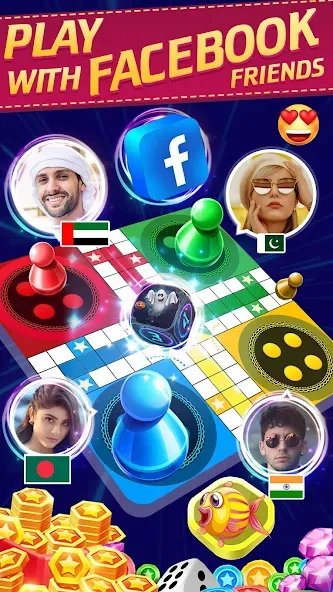 Online Ludo Game Multiplayer (Лудо Мастер Лудо Дайс Кинг)  [МОД Меню] Screenshot 1