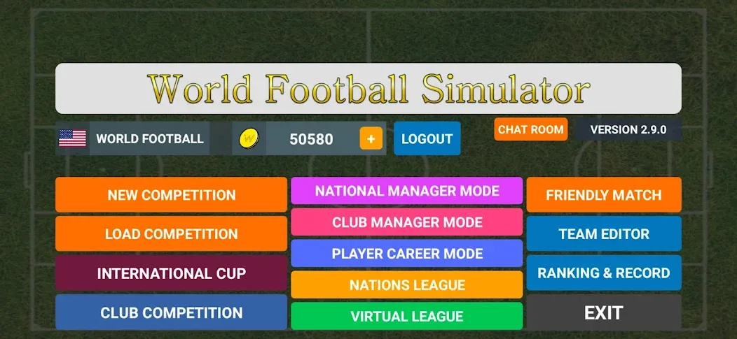 World Football Simulator (Мировой Футбольный Симулятор)  [МОД Все открыто] Screenshot 1