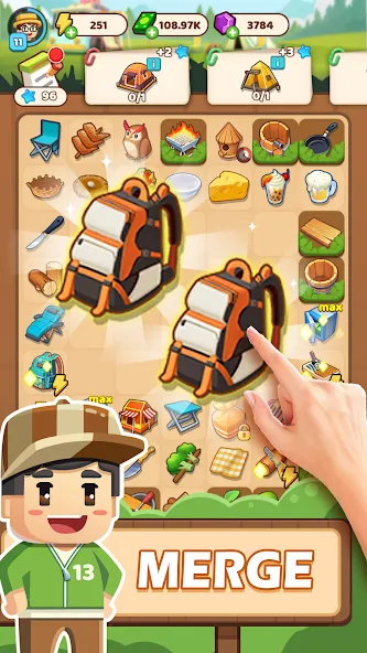 Campsite Craze: Puzzle Merge (Кемпинговая Лихорадка)  [МОД Все открыто] Screenshot 2