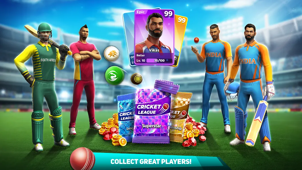 Cricket League (Крикет Лига)  [МОД Бесконечные монеты] Screenshot 4