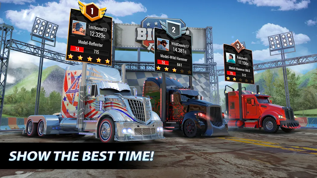 Big Rig Racing: Drag racing (Биг Риг Рейсинг)  [МОД Бесконечные деньги] Screenshot 3