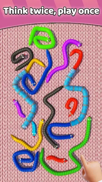 Tangled Snakes Puzzle Game (Танглед Снейк 3Д)  [МОД Бесконечные монеты] Screenshot 2