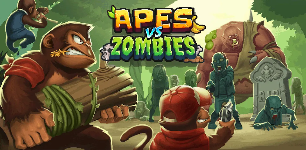 Apes vs. Zombies  [МОД Много монет] Screenshot 1