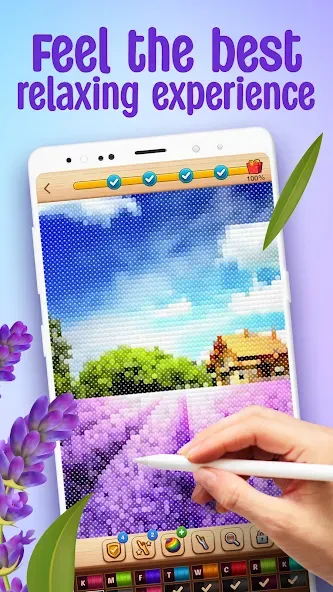 Cross-Stitch: Coloring Book (Кросс)  [МОД Unlocked] Screenshot 1