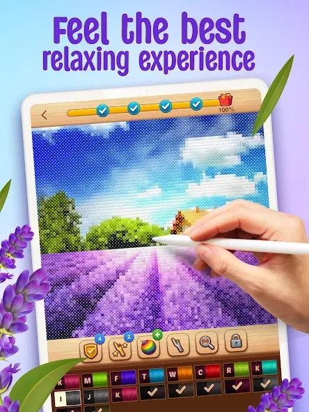 Cross-Stitch: Coloring Book (Кросс)  [МОД Unlocked] Screenshot 5