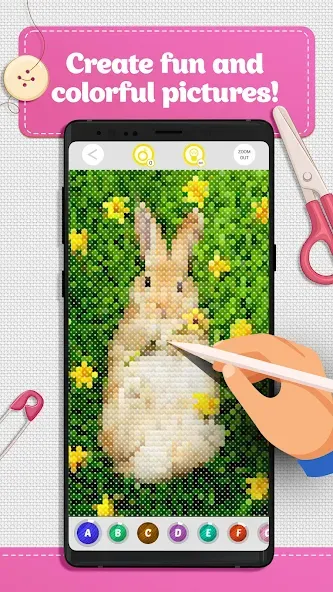 Cross Stitch Coloring Art (Кроссстич окрашивание искусства)  [МОД Menu] Screenshot 3