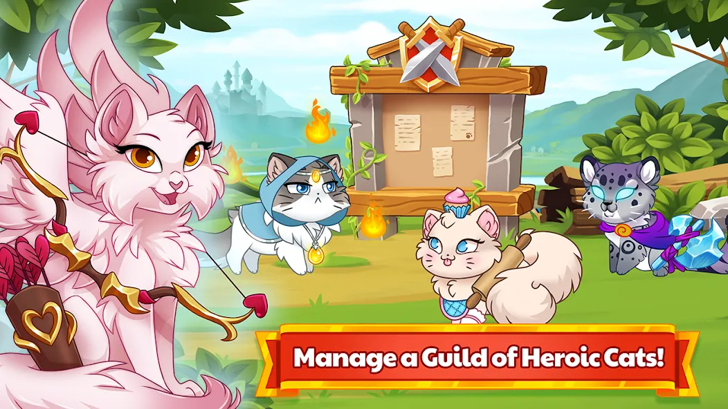 Castle Cats - Idle Hero RPG (Кэстл Кэтс)  [МОД Unlimited Money] Screenshot 1