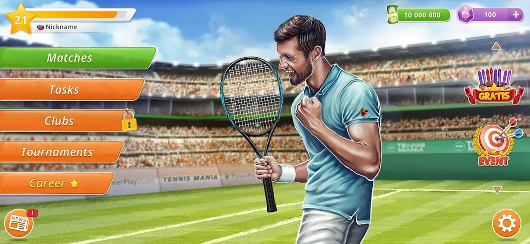 Tennis Mania Mobile (Теннис Мания Мобайл)  [МОД Много монет] Screenshot 2