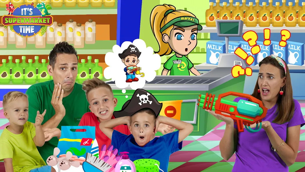 Vlad & Niki Supermarket game  [МОД Бесконечные монеты] Screenshot 4