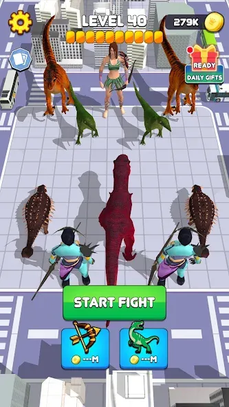 Dinosaur Monster Fight Battle (Бамбам Монстр Против 100 Дверей)  [МОД Menu] Screenshot 2