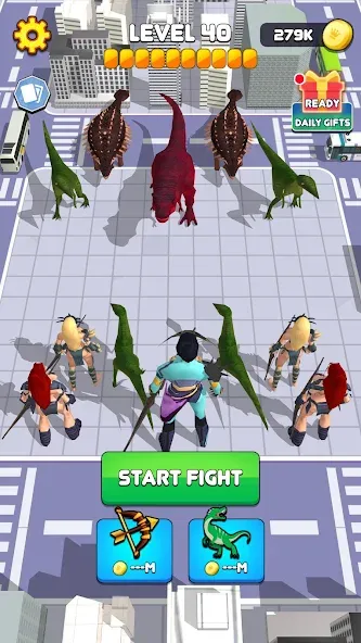 Dinosaur Monster Fight Battle (Бамбам Монстр Против 100 Дверей)  [МОД Menu] Screenshot 3