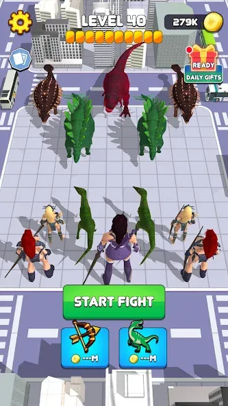 Dinosaur Monster Fight Battle (Бамбам Монстр Против 100 Дверей)  [МОД Menu] Screenshot 4