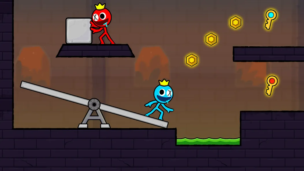 Red and Blue Stickman 2024 (Ред энд Блу Стикмен 2)  [МОД Все открыто] Screenshot 2