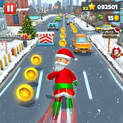 Скачать взлом Xmas Santa Surfer Running Game (Ксмас Санта Серфер Раннинг Гейм)  [МОД Mega Pack] на Андроид