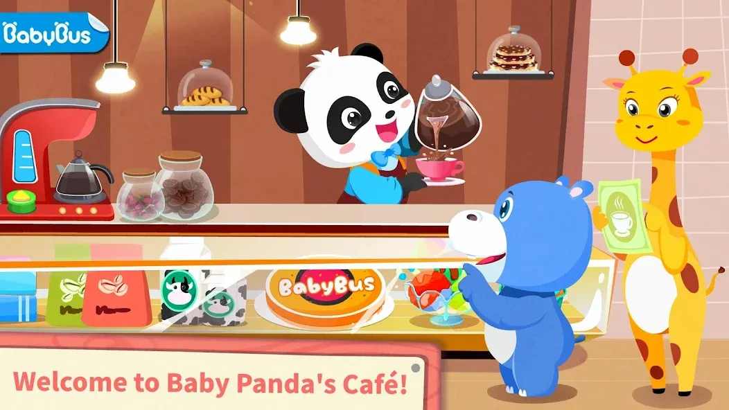 Baby Panda’s Summer: Café  [МОД Бесконечные монеты] Screenshot 1