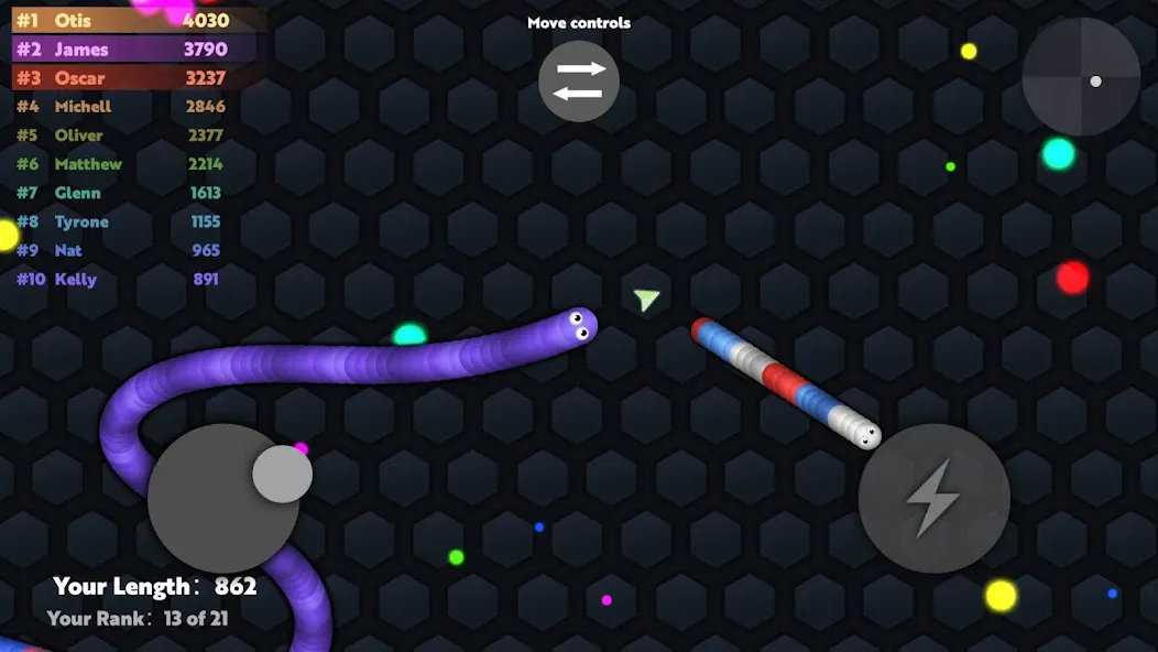 Slide.io - Hungry Snake Game  [МОД Unlimited Money] Screenshot 2