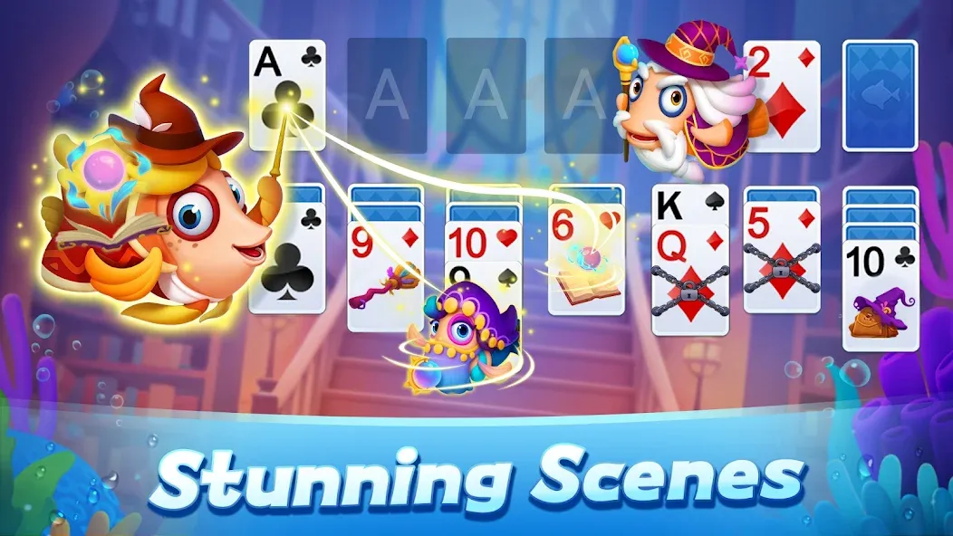 Solitaire 3D Fish  [МОД Много денег] Screenshot 3