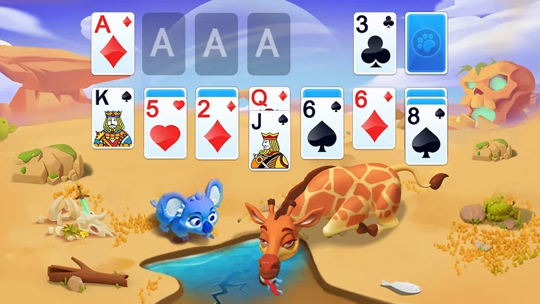 Solitaire - Wild Park  [МОД Бесконечные деньги] Screenshot 1