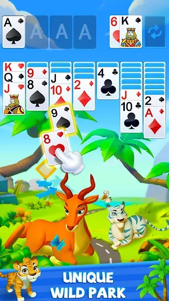 Solitaire - Wild Park  [МОД Бесконечные деньги] Screenshot 4