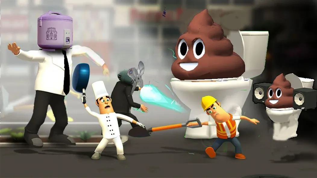 War Job: Toilet Battle (Вор Джоб)  [МОД Много монет] Screenshot 1