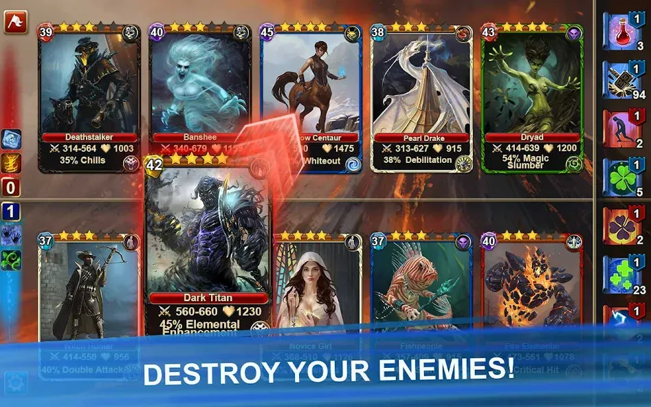 Blood of Titans: Card Battle  [МОД Бесконечные монеты] Screenshot 1