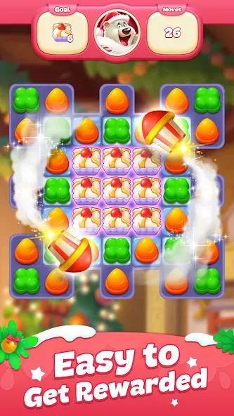 Sweet Candy Match: Puzzle Game (Свит Кэнди Матч)  [МОД Меню] Screenshot 3