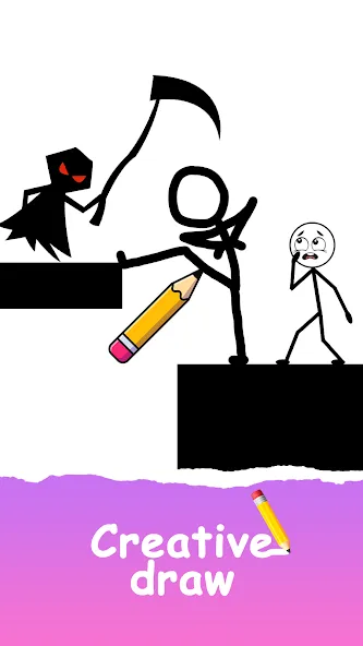 Save The Stick: Draw 2 Save (эйв Зе Стикман)  [МОД Много монет] Screenshot 1