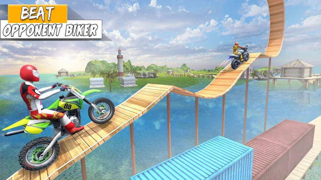 Bike Stunt Games Stunt Bike 3D (Байк стант рэмп игра Байк Джамп)  [МОД Unlimited Money] Screenshot 5