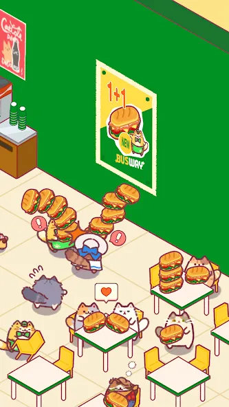 Cat Snack Bar: Cute Food Games (Кэт Снэк Бар)  [МОД Unlimited Money] Screenshot 3