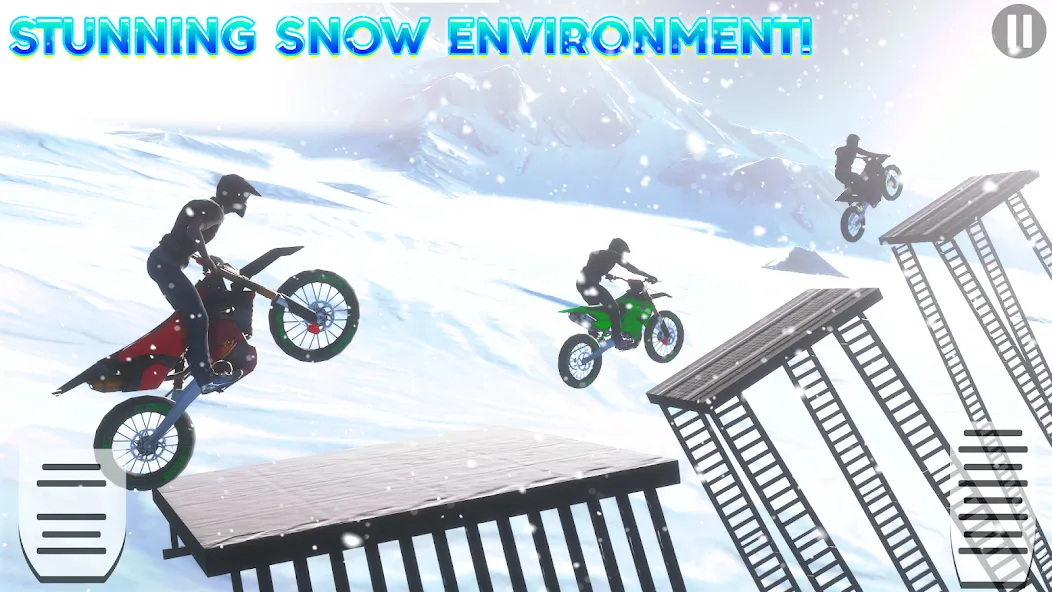 Snow Tricky Bike Stunt Race 3D  [МОД Все открыто] Screenshot 2